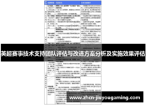 英超赛事技术支持团队评估与改进方案分析及实施效果评估
